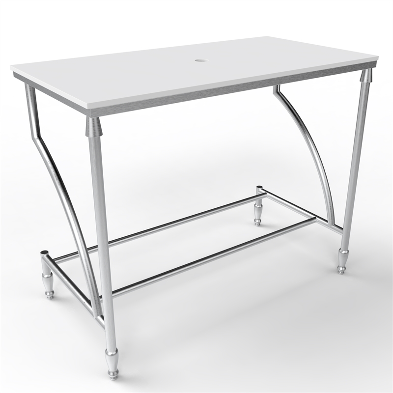 Luminous Stainless Steel Metal Vanity Set-Light Black Glass Sink &Brushed Stand