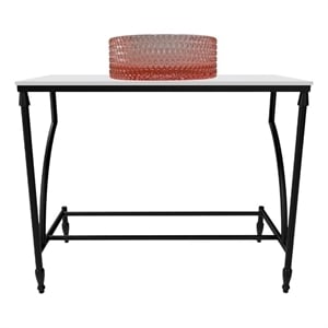 Luminous Stainless Steel Metal Vanity Set - Pink Glass Sink and Black Stand Base