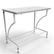 Luminous Stainless Steel Metal Vanity Set - Pink Glass Sink & Brushed Stand Base