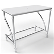 Luminous Stainless Steel Metal Vanity Set - Pink Glass Sink & Brushed Stand Base