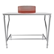 Luminous Stainless Steel Metal Vanity Set - Pink Glass Sink & Brushed Stand Base