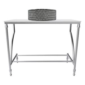 Luminous Brushed  Stainless Steel Metal Vanity Set with Silver Glass Sink