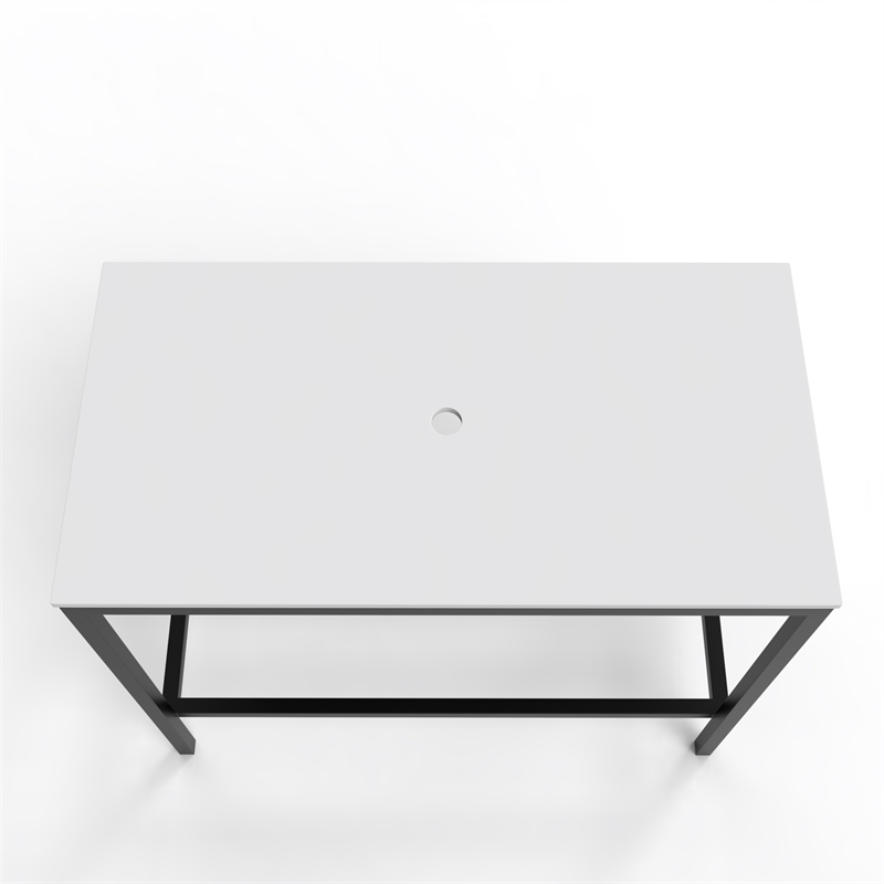 Luminous Black Stainless Steel Metal Vanity Set with Clear Glass White Sink