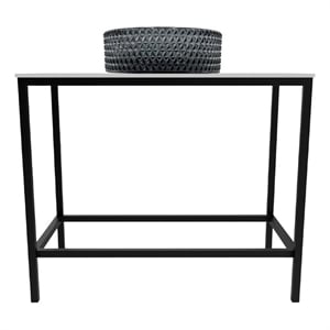 Luminous Black Stainless Steel Metal Vanity Set with Light Black Glass  Sink