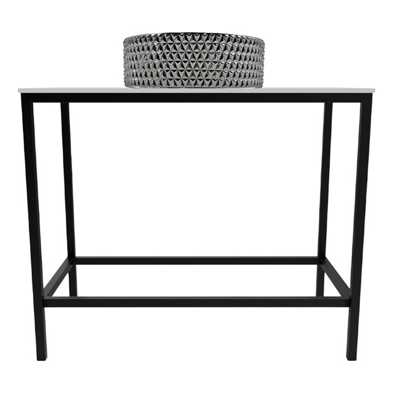 Morden Luminous Black Stainless Steel Metal Vanity Set with Silver Glass Sink