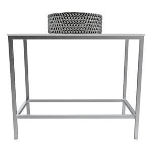 Morden Luminous Brushed Stainless Steel Metal Vanity Set with Silver Glass Sink