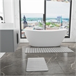 Diatomite Stone Quick-Dry Water Absorbing Bath Mat Sets-X-Large+Medium Gray Mats
