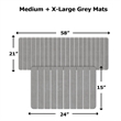 Diatomite Stone Quick-Dry Water Absorbing Bath Mat Sets-X-Large+Medium Gray Mats