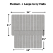 Diatomite Stone Quick-Dry Water Absorbing Bath Mat Sets-Large + Medium Gray Mats
