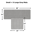 Diatomite Stone Quick-Dry Water Absorbing Bath Mat Sets-X-Large+Small Gray Mats