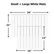 Diatomite Stone Quick-Dry Water Absorbing Bath Mat Sets-Large + Small White Mats