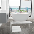 Diatomite Stone Quick-Dry Water Absorbing Bath Mat Sets-XLarge+Medium White Mats