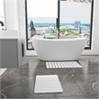 Diatomite Stone Quick-Dry Water Absorbing Bath Mat Sets-Large+Medium White Mats