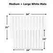 Diatomite Stone Quick-Dry Water Absorbing Bath Mat Sets-Large+Medium White Mats