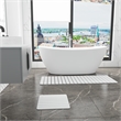 Diatomite Stone Quick-Dry Water Absorbing Bath Mat Sets-XLarge+Small White Mats