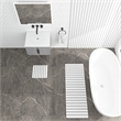 Diatomite Stone Quick-Dry Water Absorbing Bath Mat Sets-XLarge+Small White Mats
