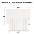 Diatomite Quick-Dry Water Absorbing Bath Mat Sets-Large+Medium Natural White Mat