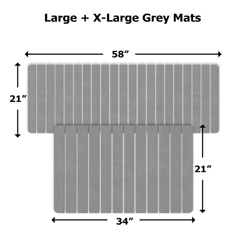 Diatomite Quick-Dry Water-Absorbing Kitchen Mat Sets - X-Large + Large Gray Mats