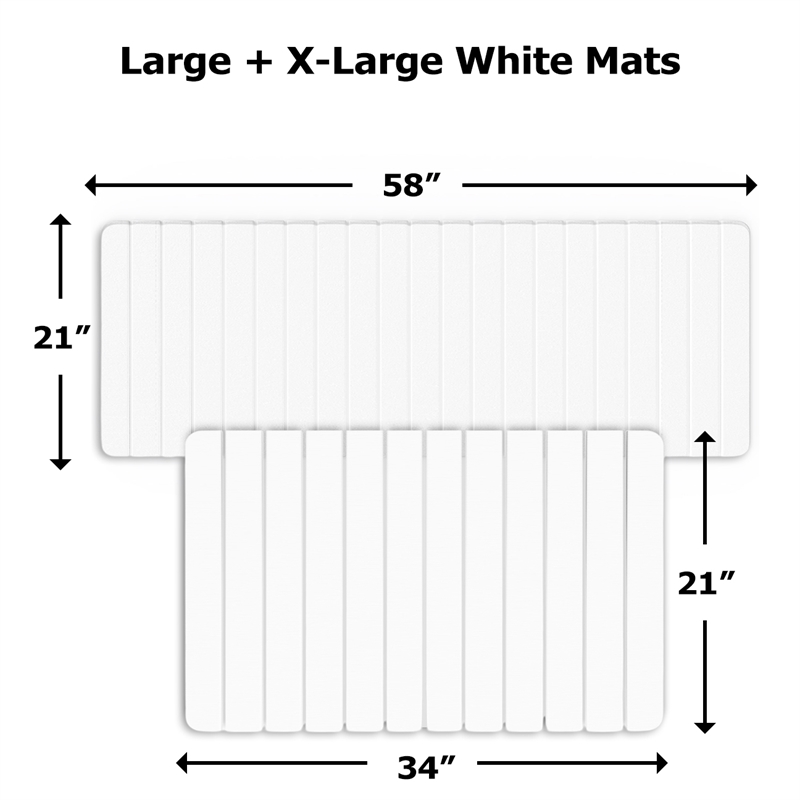 Diatomite Quick-Dry Water-Absorbing Kitchen Mat Sets -X-Large + Large White Mats