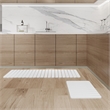Diatomite Quick-Dry Water-Absorbing Kitchen Mat Sets-X-Large + Medium White Mat