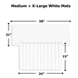 Diatomite Quick-Dry Water-Absorbing Kitchen Mat Sets-X-Large + Medium White Mat