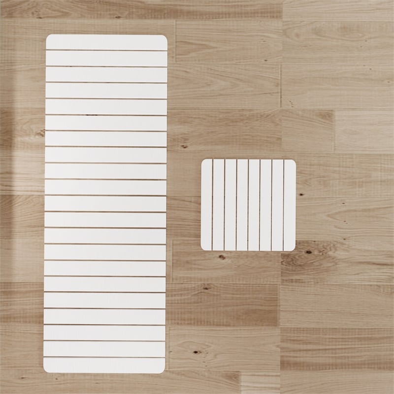 Diatomite Quick-Dry Water-Absorbing Kitchen Mat Sets -XLarge+Small Natural White