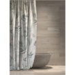 Rothbury Green Leaf Printed Fabric Waterproof  Shower Curtain - 54