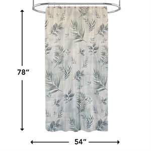 Rothbury Green Leaf Printed Fabric Waterproof  Shower Curtain - 54&quotx78&quot