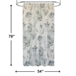 Rothbury Green Leaf Printed Fabric Waterproof  Shower Curtain - 54