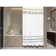 Urben White Soft Fabric Shower Curtain Pieced Unique pattern - 70