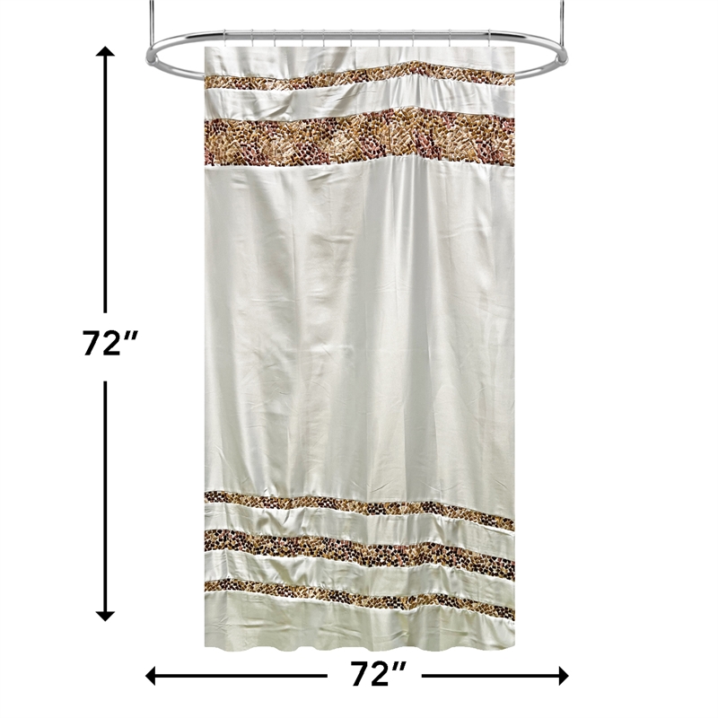 Urben Brown Soft Fabric Shower Curtain Pieced Unique pattern - 72