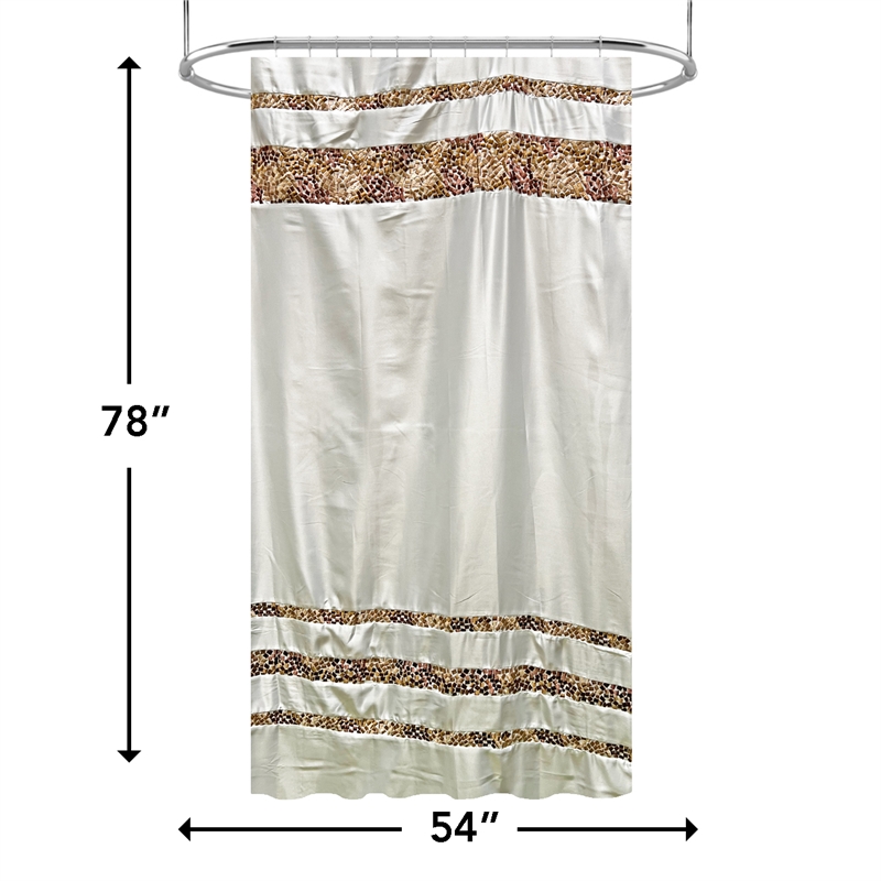 Urben Brown Soft Fabric Shower Curtain Pieced Unique pattern - 54