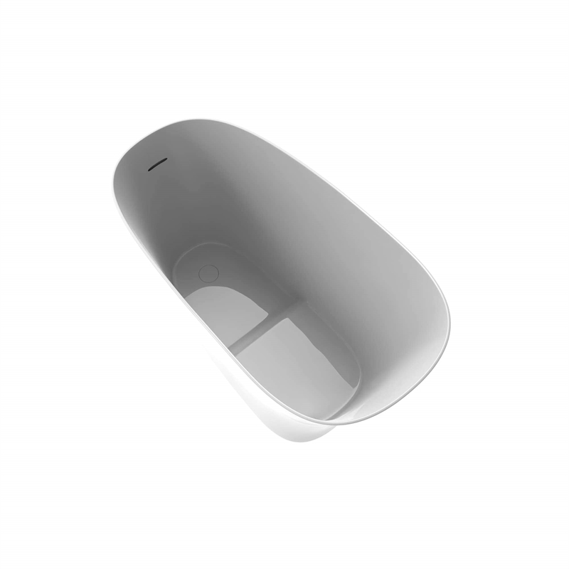 Modern Japanese White Solid Surface Stone Soaking Bathtub-Perfect for Relaxation