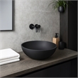 Veyra Matte Black Solid Surface Round Vessel Sink