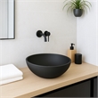 Veyra Matte Black Solid Surface Round Vessel Sink