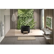 Modern Round Deep Black Tub With Stool