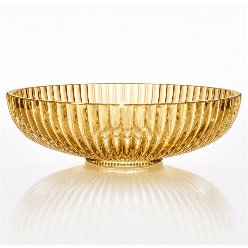 Lucine 21 in  Modern Clear Transparent With Gold Champagne Tempered Glass Oval Vessel Sink