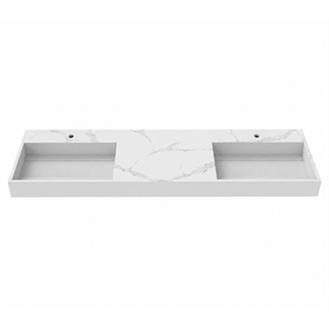 Juniper 72&quot Stone Solid Surface Wall-Mounted Vessel Sink