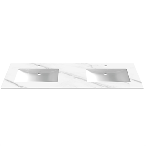 &quot84&quot&quot Porcelain Bathroom Vanity Top with Center Placed Basin &quot