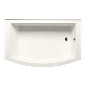 Malibu Home Tulum RH Rectangle Whirlpool Bathtub 60&quotx 32&quotx 18&quot in Biscuit