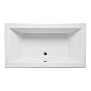 Malibu Home Zanzibar Rectangle Massaging Air Jet Bathtub 72&quotx 42&quotx 22&quot in White