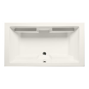 Malibu Home Westport Rectangle Soaking Bathtub 72&quotx 40&quotx 22&quot in Biscuit
