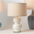 Eden Home Transitional Glass Table Lamp with Classic Shape in Cream