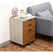 Eden Home 3-Drawer Modern Wood Rolling File Cabinet with Lock in Rustic Brown