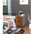 Eden Home 3-Drawer Modern Wood Rolling File Cabinet with Lock in Rustic Brown