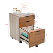 Eden Home 3-Drawer Modern Wood Rolling File Cabinet with Lock in Rustic Brown