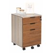 Eden Home 3-Drawer Modern Wood Rolling File Cabinet with Lock in Rustic Brown