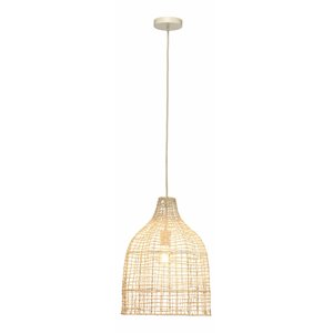 Eden Home Coastal Rattan Whisper Hand-woven Pendant in Mushroom Beige Finish