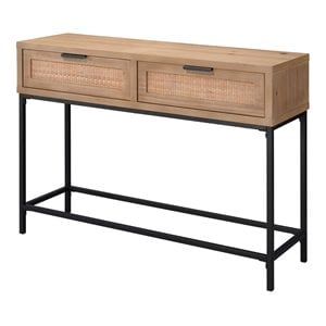 Eden Home 30&quot Coastal MDF Wood and Iron Console Table in Brown/Black