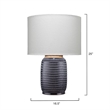 Eden Home 1-Light Transitional Ceramic Table Lamp w/ Linen Shade in White/Cream